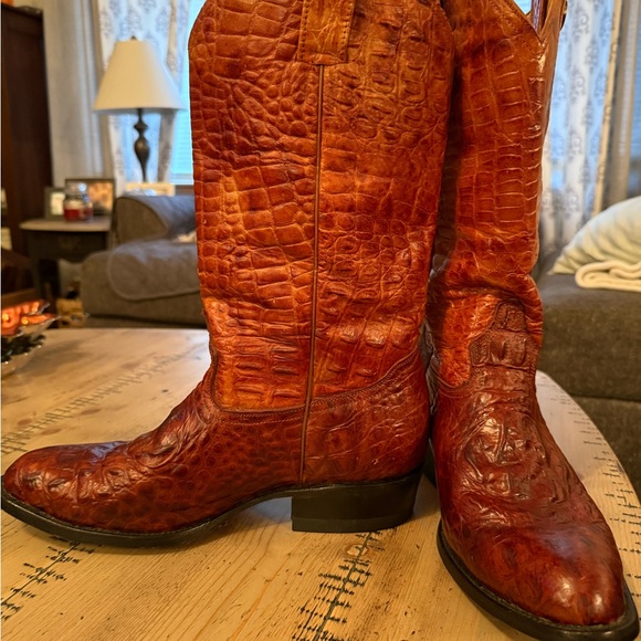 Men's Exotic Leather Western Boots - Rich Brown